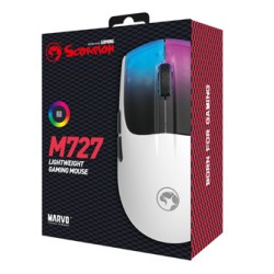 Marvo M727 Mysz przewodowa, biała, 12000DPI