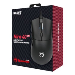 Marvo Niro 40 Black Mysz przewodowa, czarna, 12000DPI