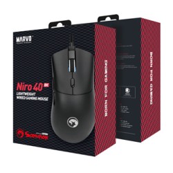 Marvo Niro 40 Black Mysz przewodowa, czarna, 12000DPI