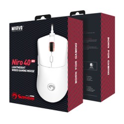 Marvo Niro 40 White Mysz przewodowa, biała, 12000DPI