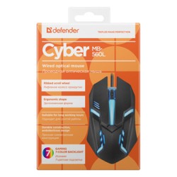 Defender Cyber MB-560L Mysz przewodowa, czarna, 1200DPI