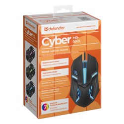 Defender Cyber MB-560L Mysz przewodowa, czarna, 1200DPI