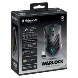 Defender Warlock GM-709L Mysz bezprzewodowa, czarna, 2400DPI
