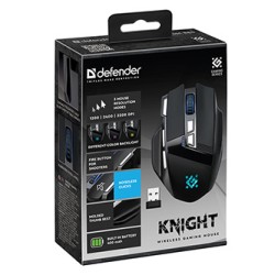 Defender KNIGHT GM-885 Mysz bezprzewodowa, czarna, 3200DPI