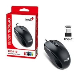Genius DX-110 Mysz przewodowa, czarna, 1200DPI, USB-C