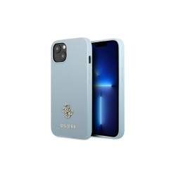 Guess nakładka do iPhone 13 Pro Max 6,7&quot GUHCP13XPS4MB niebieska hardcase Saffiano 4G Small Metal Logo