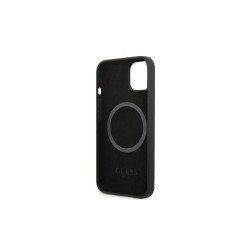 Guess nakładka do iPhone 13 6,1&quot GUHMP13MSPLK czarna hard case Silicone Logo Plate MagSafe