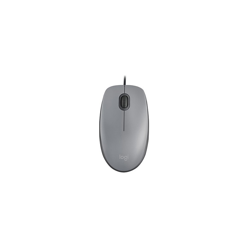 Logitech M110 Silent Mysz przewodowa, szara, 1000DPI