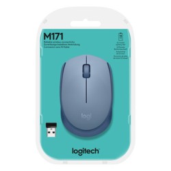 Logitech M171 Mysz bezprzewodowa, niebiesko-szara, 1000DPI