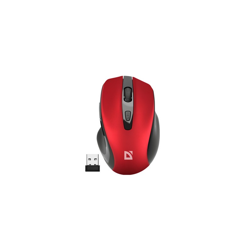 Defender PRIME MB-053 Mysz bezprzewodowa, czerwona, 1600DPI