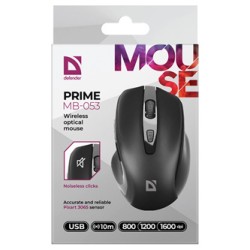 Defender PRIME MB-053 Mysz bezprzewodowa, czarna, 1600DPI