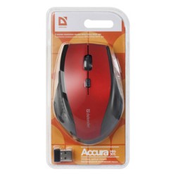 Defender Accura MM-365 Mysz bezprzewodowa, czarno-czerwona, 1600DPI