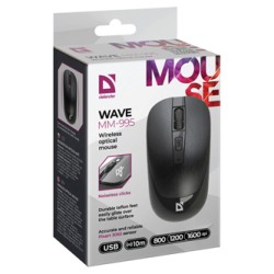 Defender WAVE MM-995 Mysz bezprzewodowa, czarna, 1600DPI