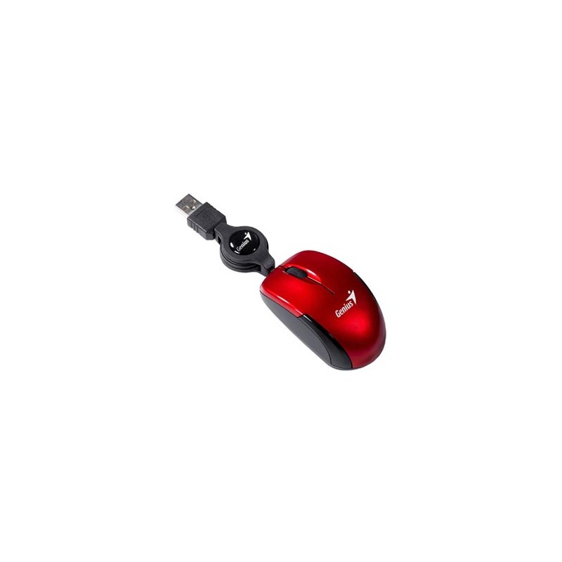 Genius Micro Traveler V2 Mysz przewodowa, czerwona, 1200DPI