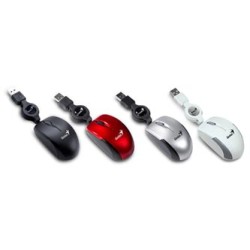 Genius Micro Traveler V2 Mysz przewodowa, srebrna, 1200DPI