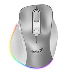 Genius Ergo 9000S Pro Mysz bezprzewodowa, srebrna, 2400DPI