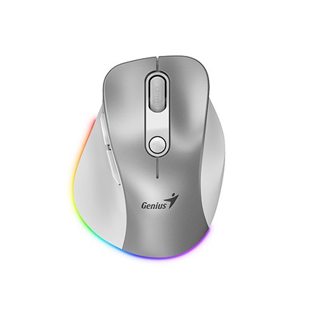 Genius Ergo 9000S Pro Mysz bezprzewodowa, srebrna, 2400DPI