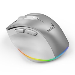 Genius Ergo 9000S Pro Mysz bezprzewodowa, srebrna, 2400DPI