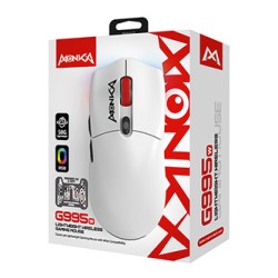 Marvo MONKA GURU Mysz biała, 26000DPI, Tri-Mode