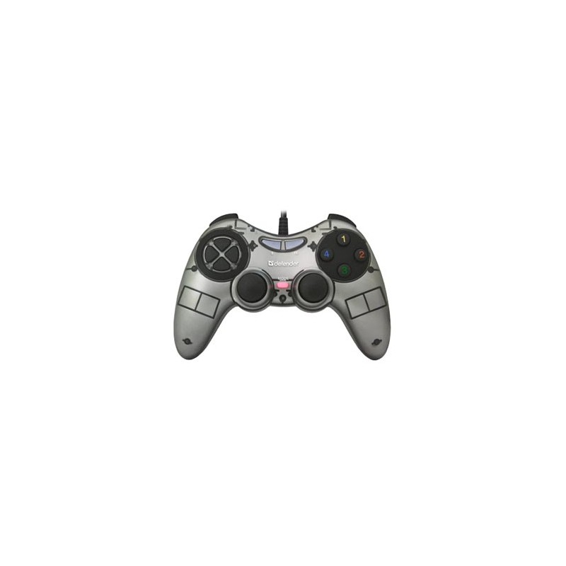 Gamepad Defender Zoom, 10przycisk, USB, szary, wibrujący, Windows XP/VISTA/7/8/10