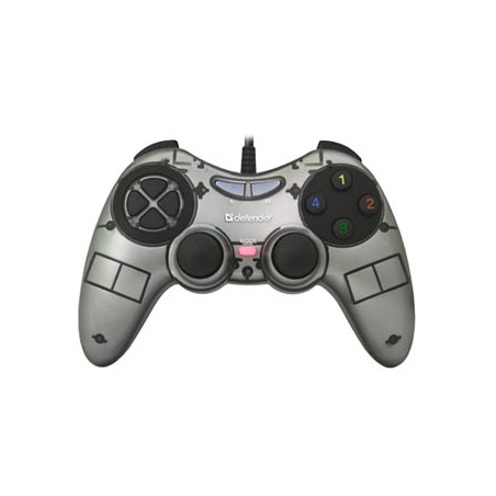 Gamepad Defender Zoom, 10przycisk, USB, szary, wibrujący, Windows XP/VISTA/7/8/10