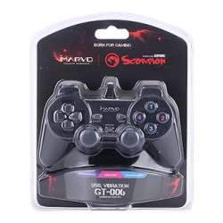 Gamepad Marvo GT-006, 15przycisk, USB, czarny, wibrujący, EOL