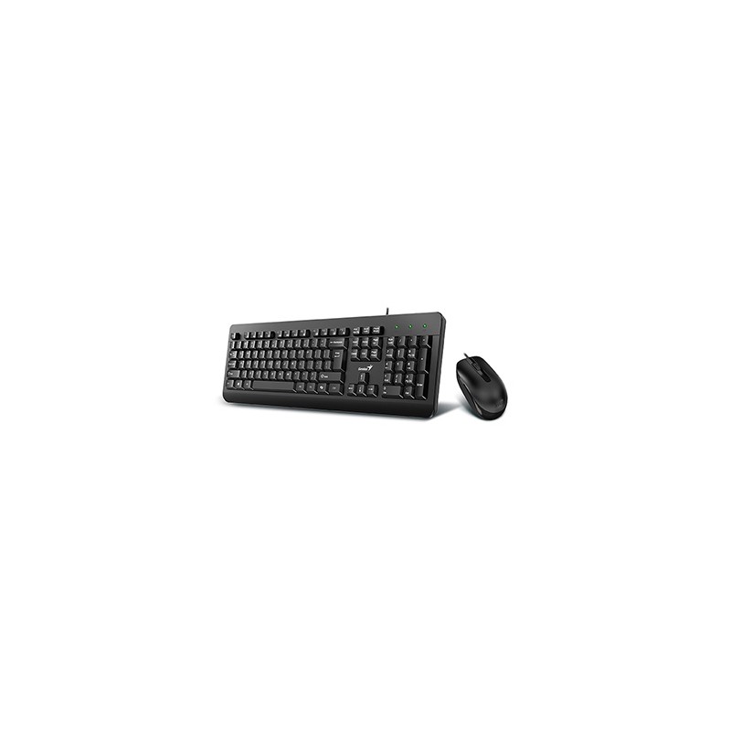 Genius KM-160 COPILOT zestaw klawiatura przewodowa (USB) CZ/SK, czarna z optyczną myszką, klasyczna, wodoodporny rodzaj