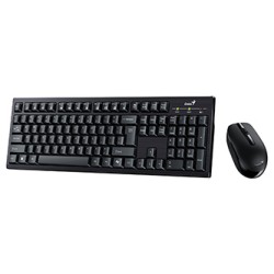 Genius KM-8101 COPILOT zestaw klawiatura bezprzewodowa CZ/SK, czarna z myszą optyczną bezprzewodową, 1x AAA, 1x AA, multimedialn
