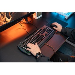 Meetion C490 zestaw klawiatura przewodowa (USB) US, czarna mysz dla gracza, podkładka, klawiatura