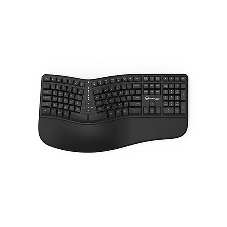 Powerton ERGO LANA Klawiatura ergonomiczna przewodowa (USB) US, czarna
