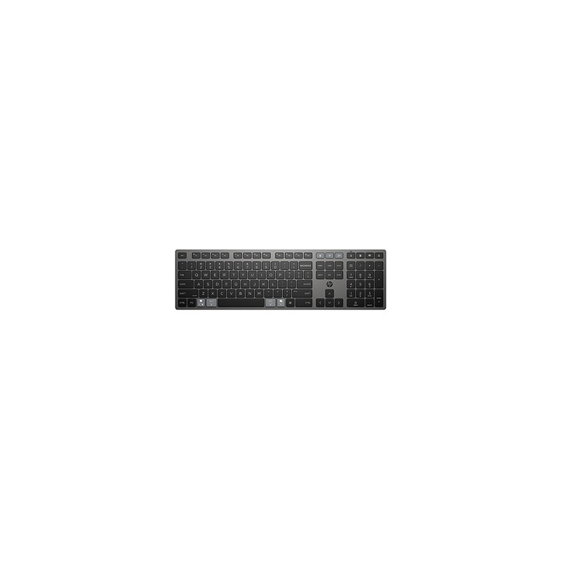 HP 725 Capacitor Wireless Keyboard klawiatura bezprzewodowa CZ, czarna Napájeno superkondenzátorem, z wbudowaną baterią