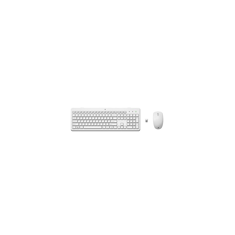 HP HP 230 Zestaw klawiatur bezprzewodowa CZ, biała z myszą optyczną bezprzewodową, AA, klasyczna, nano odbiornik USB rodzaj 2.4 