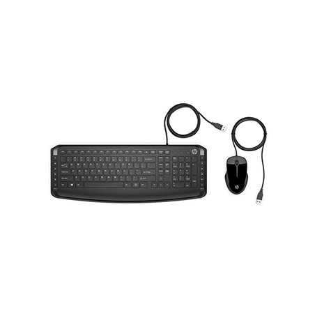 HP HP 200 Zestaw klawiatur przewodowa (USB) CZ, czarna z optyczną myszką, klasyczna
