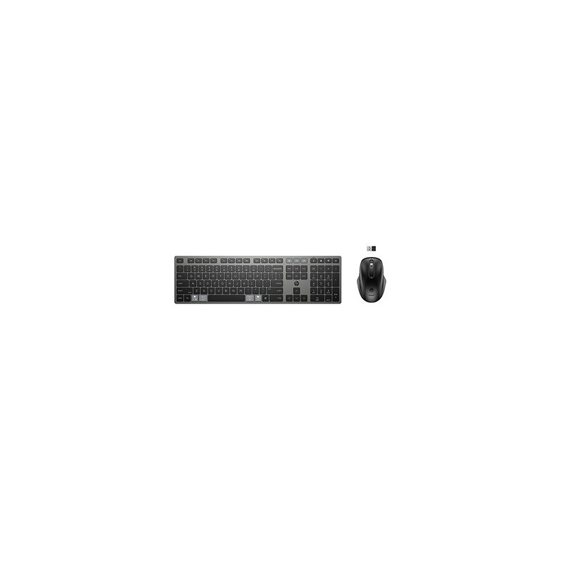 HP 720 Zestaw klawiatur bezprzewodowa CZ, czarna z myszą optyczną bezprzewodową, klasyczna, nano odbiornik USB rodzaj 2.4 [GHz]