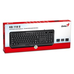 Genius KB-118 II COPILOT klawiatura przewodowa (USB) CZ/SK, czarna