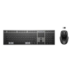 HP 725 Capacitor Wireless Keyboard Mouse zestaw klawiatura bezprzewodowa CZ/SK, czarna z myszą optyczną bezprzewodową, napájení 