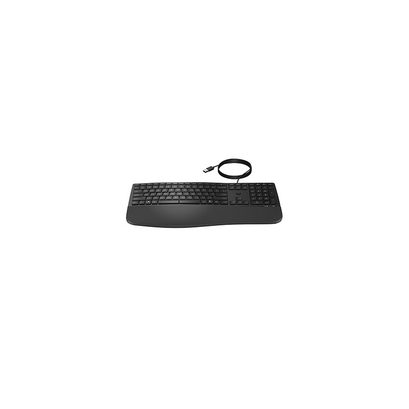 HP 485 Comfort Wired Keyboard klawiatura przewodowa (USB) CZ, czarna ergonomiczna