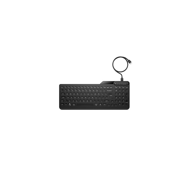HP 405 Backlit Wired Keyboard klawiatura przewodowa (USB) CZ, czarna klasyczna, podświetlona rodzaj