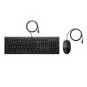 HP 225 G2 Wired Mouse Keyboard Black zestaw klawiatura USB-A CZ/SK, czarna mysz przewodowa UBA-A, Układ 3-strefowy, USB-A rodzaj