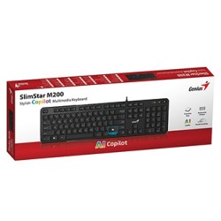 Genius Slimstar M200 Copilot klawiatura przewodowa (USB) CZ/SK, czarna