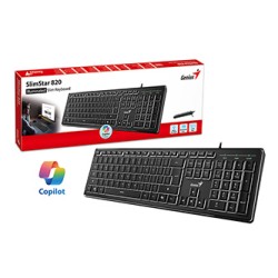 Genius SlimStar 820 klawiatura przewodowa (USB) CZ/SK, czarna
