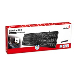 Genius SlimStar 820 klawiatura przewodowa (USB) CZ/SK, czarna