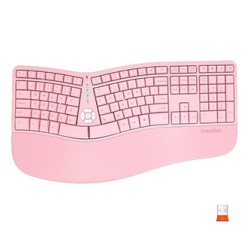 Meetion DirectorW Klawiatura ergonomiczna bezprzewodowa US, różowa
