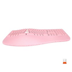 Meetion DirectorW Klawiatura ergonomiczna bezprzewodowa US, różowa