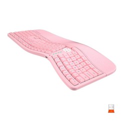 Meetion DirectorW Klawiatura ergonomiczna bezprzewodowa US, różowa