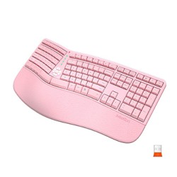 Meetion DirectorW Klawiatura ergonomiczna bezprzewodowa US, różowa