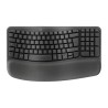 Logitech WAVE KEYS Klawiatura ergonomiczna bezprzewodowa US, czarna