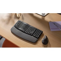 Logitech WAVE KEYS Klawiatura ergonomiczna bezprzewodowa US, czarna