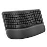 Logitech WAVE KEYS klawiatura bezprzewodowa CZ/SK, szara ergonomiczna