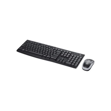 Logitech MK270 zestaw klawiatura bezprzewodowa CZ/SK, czarna z bezprzewodową myszą laserową, AAA, multimedialny, 2.4 [GHz]